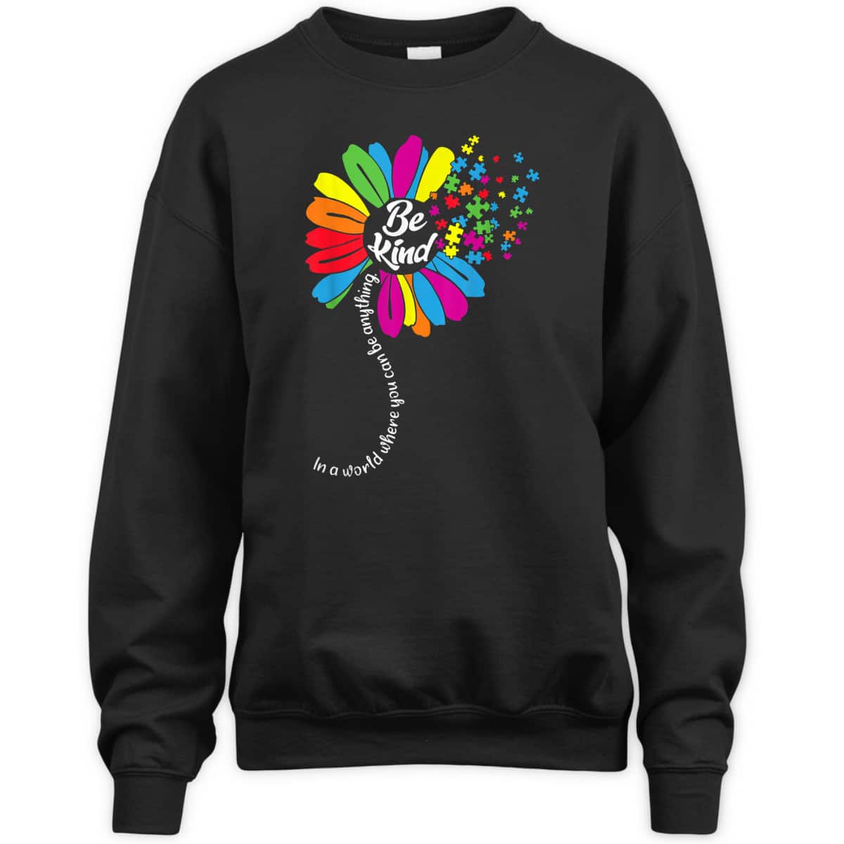 Autism Awareness Women Mom Kids Acceptance Sunflower Be Kind T-Shirt