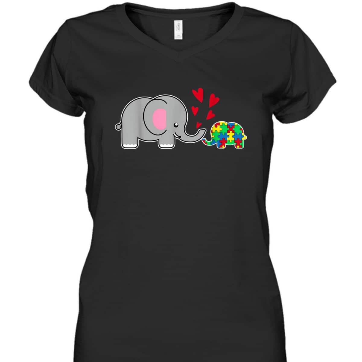 Baby Elephant Love Puzzle Piece Cool Autism Awareness Gift T-Shirt