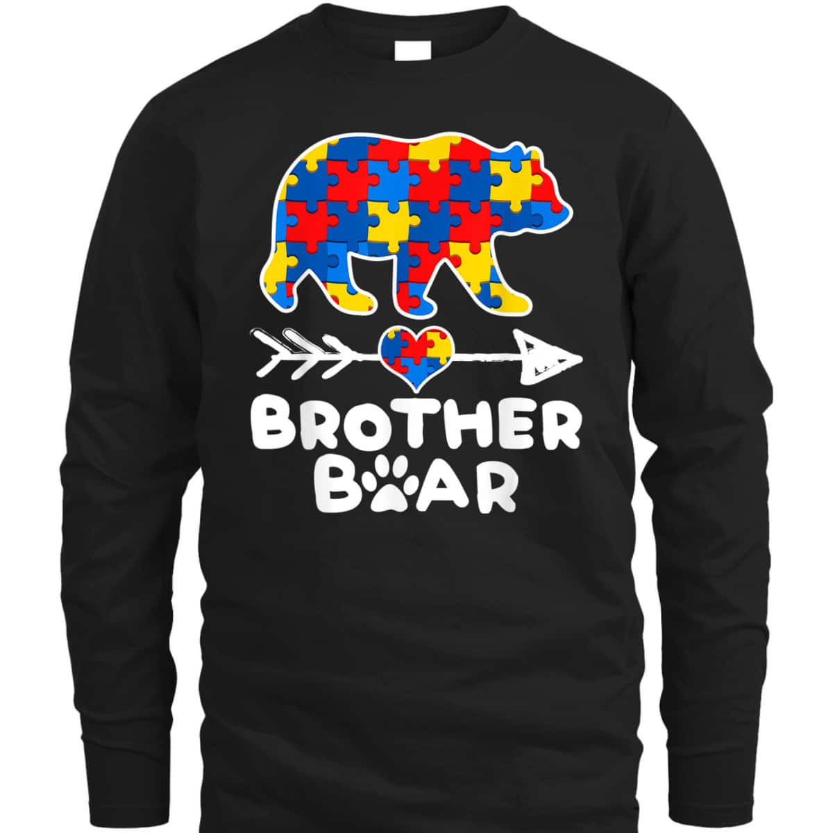Brother Bear Puzzle Piece Autism Awareness Family Gifts T-Shirt