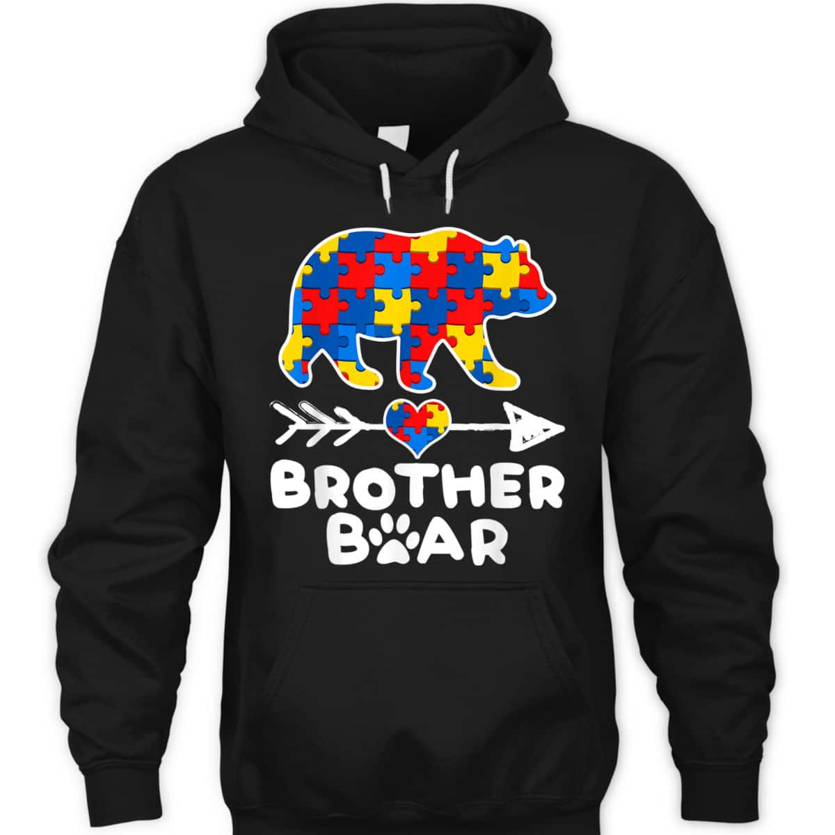 Brother Bear Puzzle Piece Autism Awareness Family Gifts T-Shirt