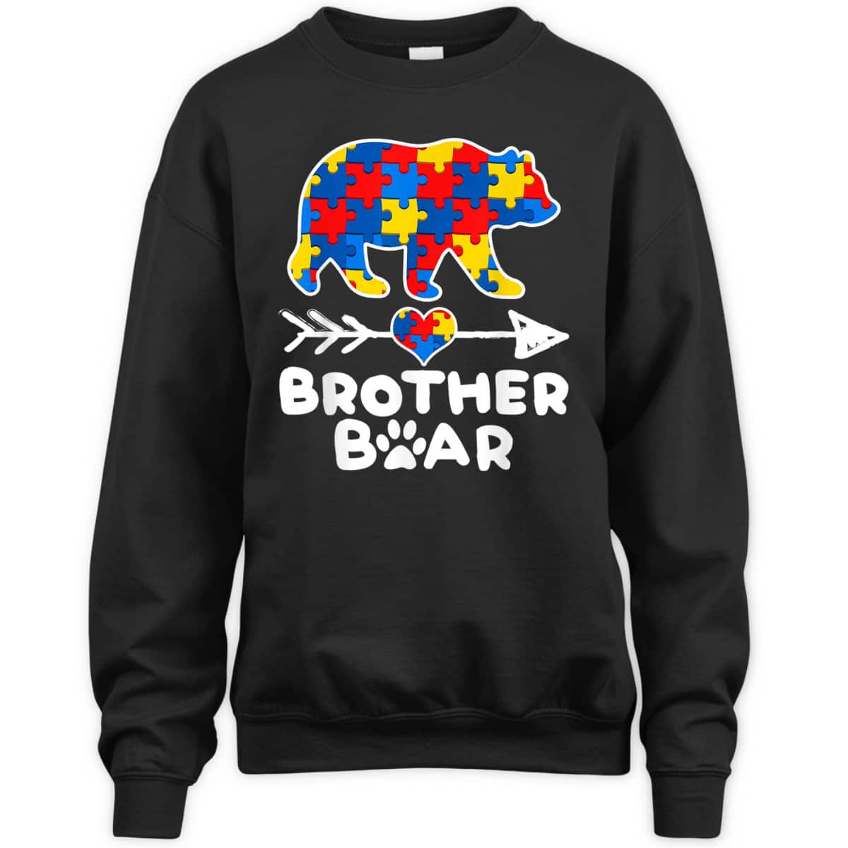 Brother Bear Puzzle Piece Autism Awareness Family Gifts T-Shirt