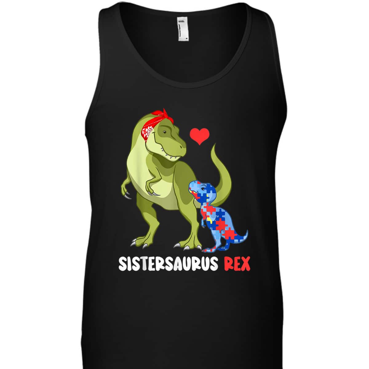 Sistersaurus Rex Sister Autism Awareness Dinosaur Puzzle T-Shirt Sistersaurus Rex Sister Autism Awareness Dinosaur Puzzle T-Shirt
