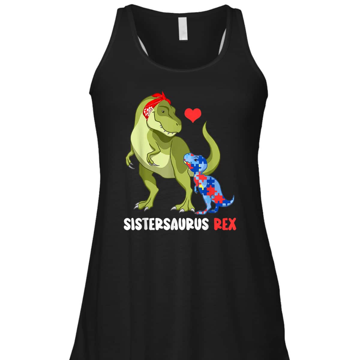 Sistersaurus Rex Sister Autism Awareness Dinosaur Puzzle T-Shirt Sistersaurus Rex Sister Autism Awareness Dinosaur Puzzle T-Shirt
