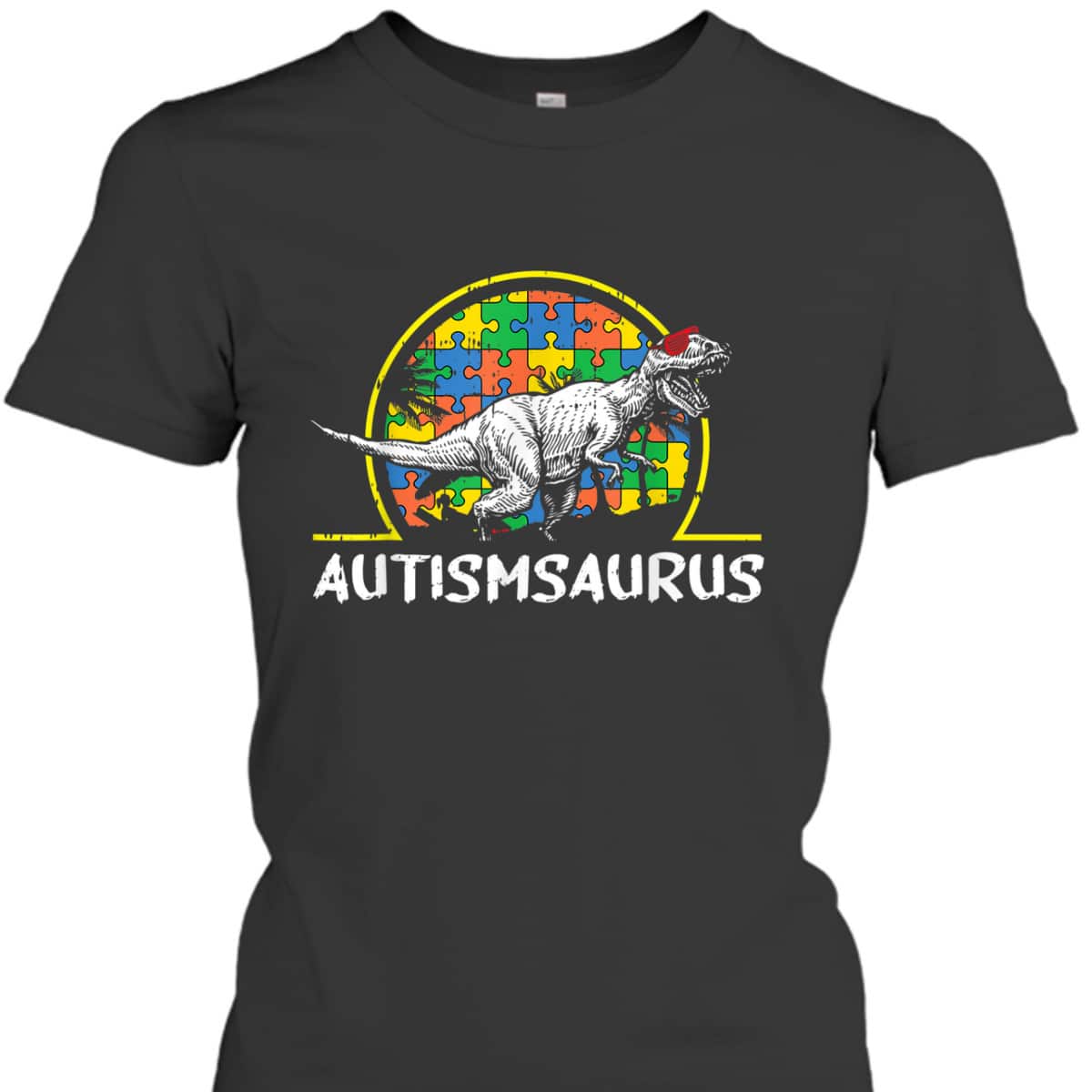 Dino-saur Autism Awareness Gifts For Kids Cute T-Rex Saurus T-Shirt