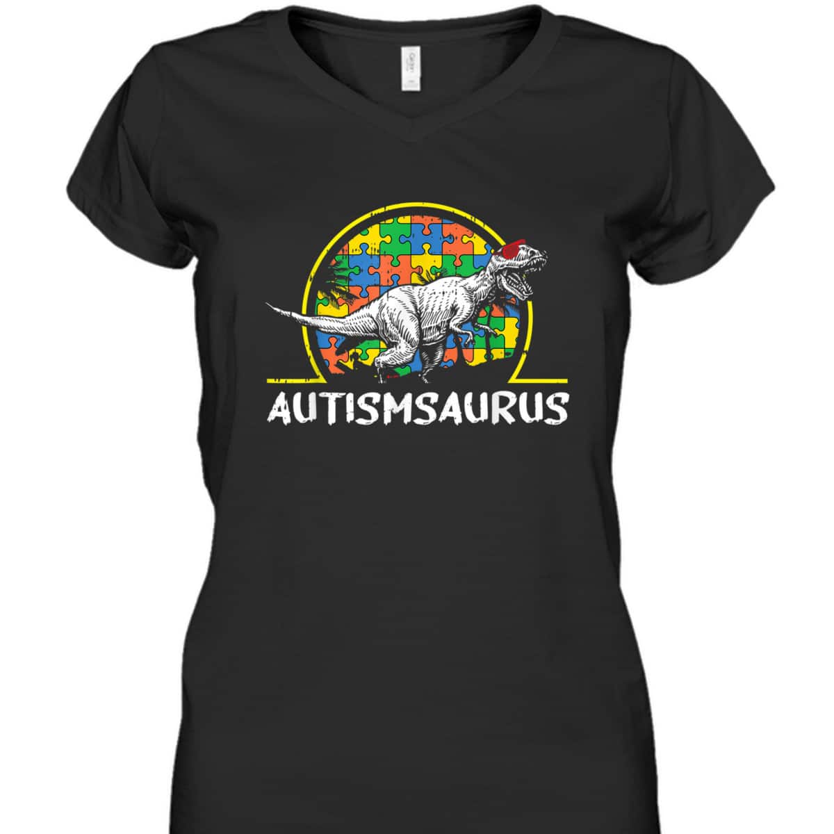 Dino-saur Autism Awareness Gifts For Kids Cute T-Rex Saurus T-Shirt