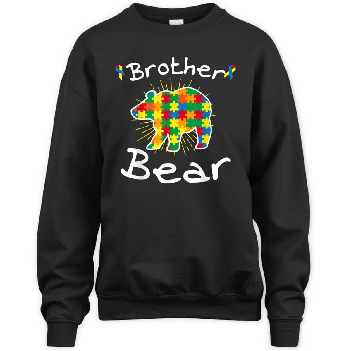 Brother Bear Puzzle Piece Cool Autism Awareness Gift T-Shirt
