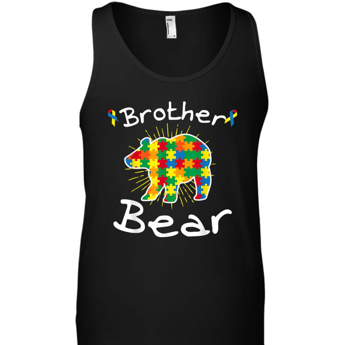 Brother Bear Puzzle Piece Cool Autism Awareness Gift T-Shirt