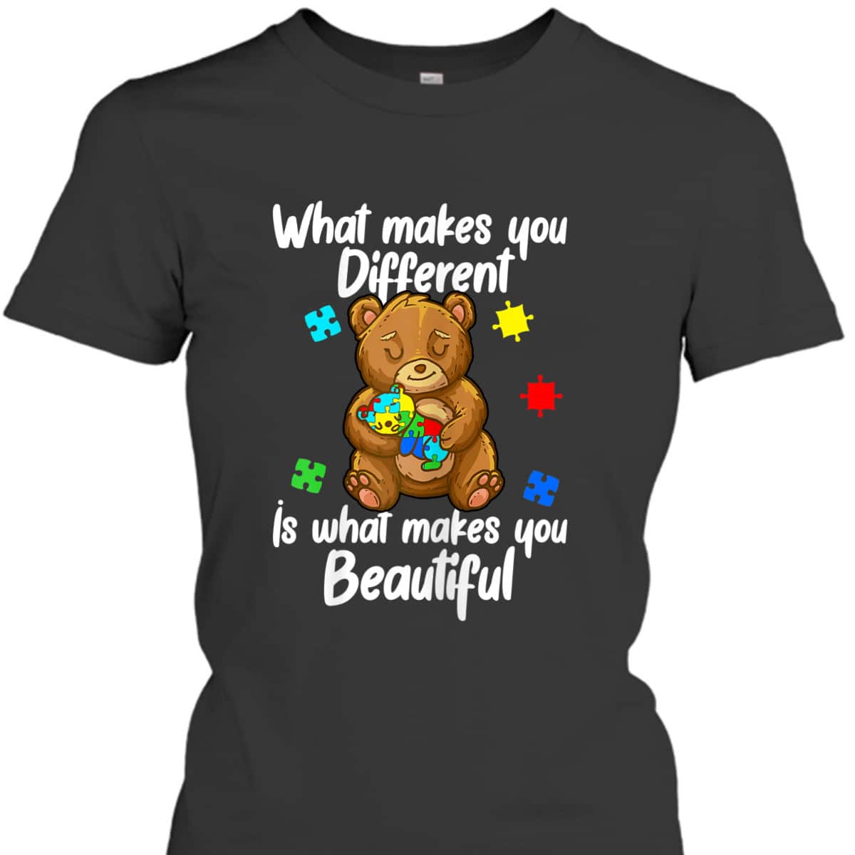 Womens Cute Baby And Mama Bear Puzzle Child Autism Awareness T-Shirt Womens Cute Baby And Mama Bear Puzzle Child Autism Awareness T-Shirt
