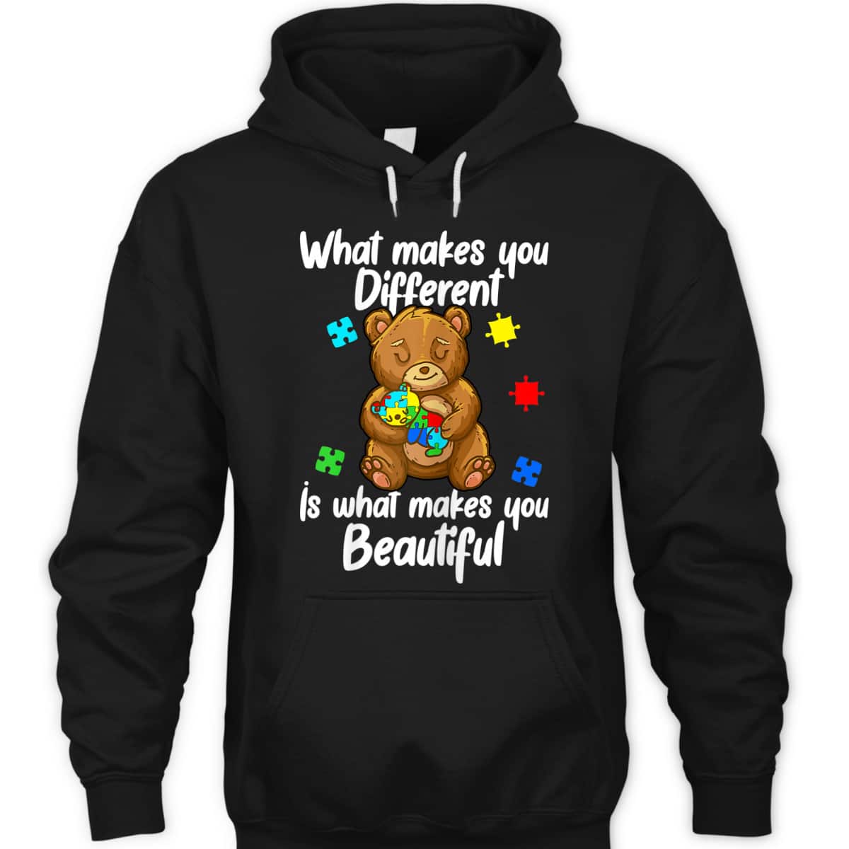 Womens Cute Baby And Mama Bear Puzzle Child Autism Awareness T-Shirt