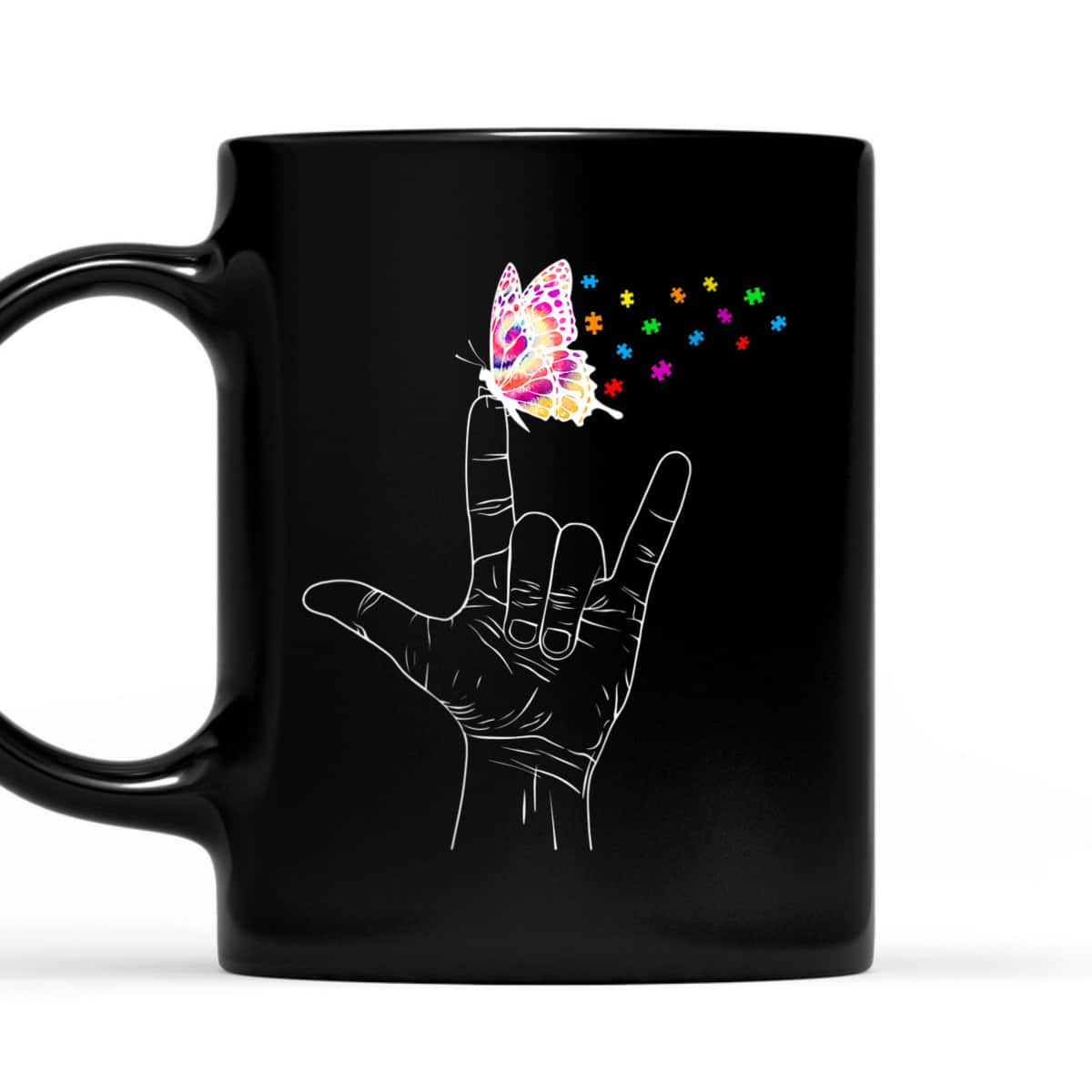 Womens ASL I Love You Hand Sign Language Butterfly Autism Awareness T-Shirt Womens ASL I Love You Hand Sign Language Butterfly Autism Awareness T-Shirt