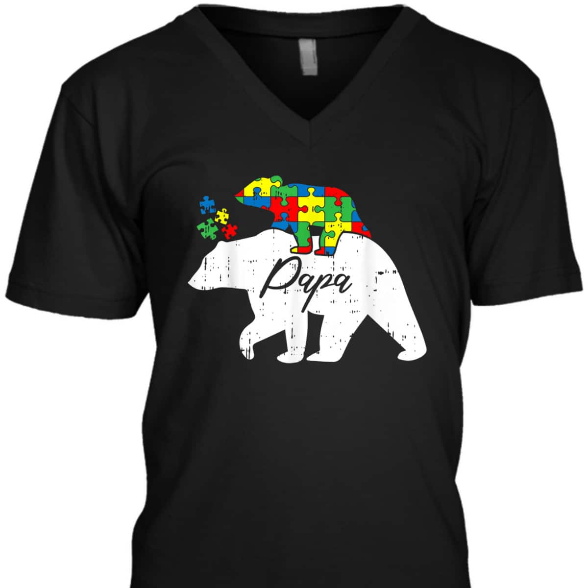 Mens Papa Bear Autism Awareness Cute Puzzle Piece Dad Father T-Shirt Mens Papa Bear Autism Awareness Cute Puzzle Piece Dad Father T-Shirt