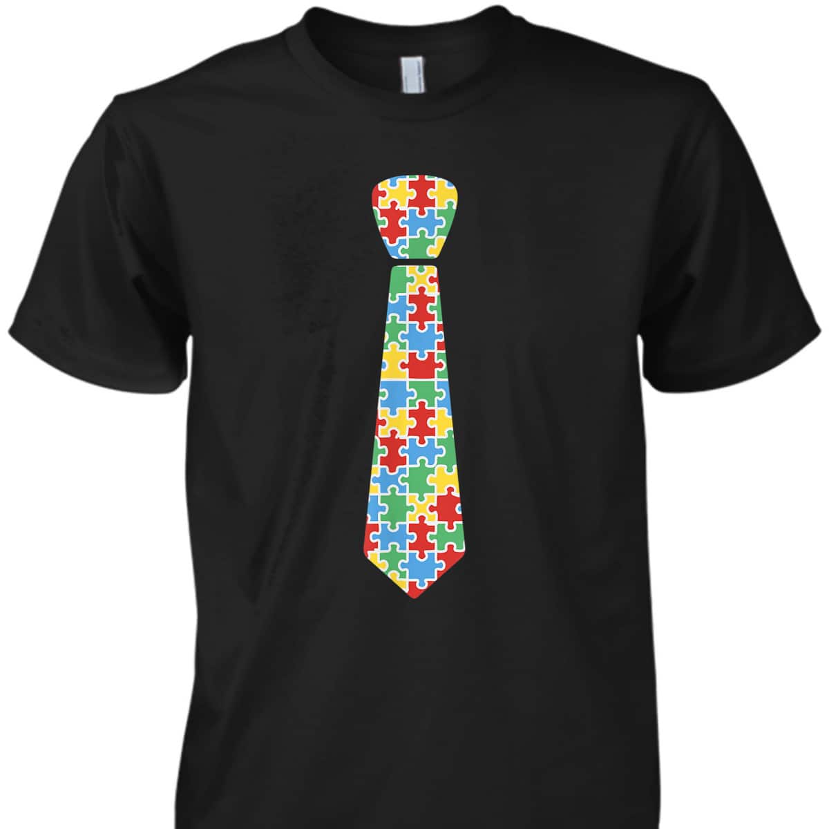 Autism Awareness Puzzle Necktie Ribbon Autistic Boys T-Shirt Autism Awareness Puzzle Necktie Ribbon Autistic Boys T-Shirt