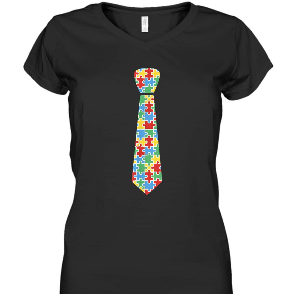 Autism Awareness Puzzle Necktie Ribbon Autistic Boys T-Shirt Autism Awareness Puzzle Necktie Ribbon Autistic Boys T-Shirt