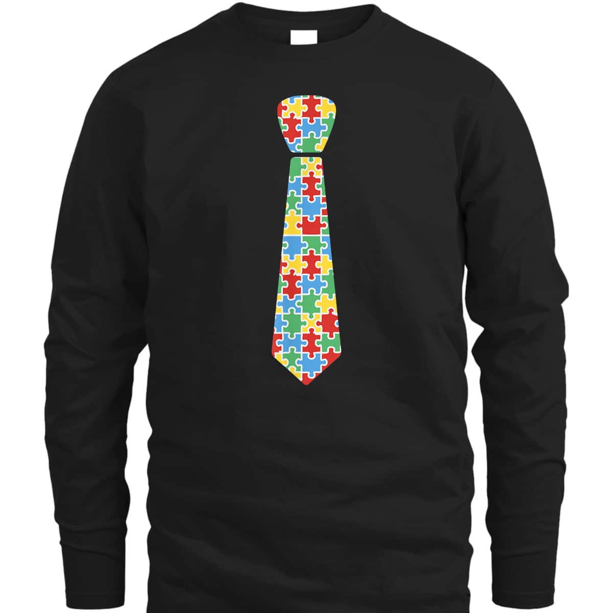 Autism Awareness Puzzle Necktie Ribbon Autistic Boys T-Shirt Autism Awareness Puzzle Necktie Ribbon Autistic Boys T-Shirt