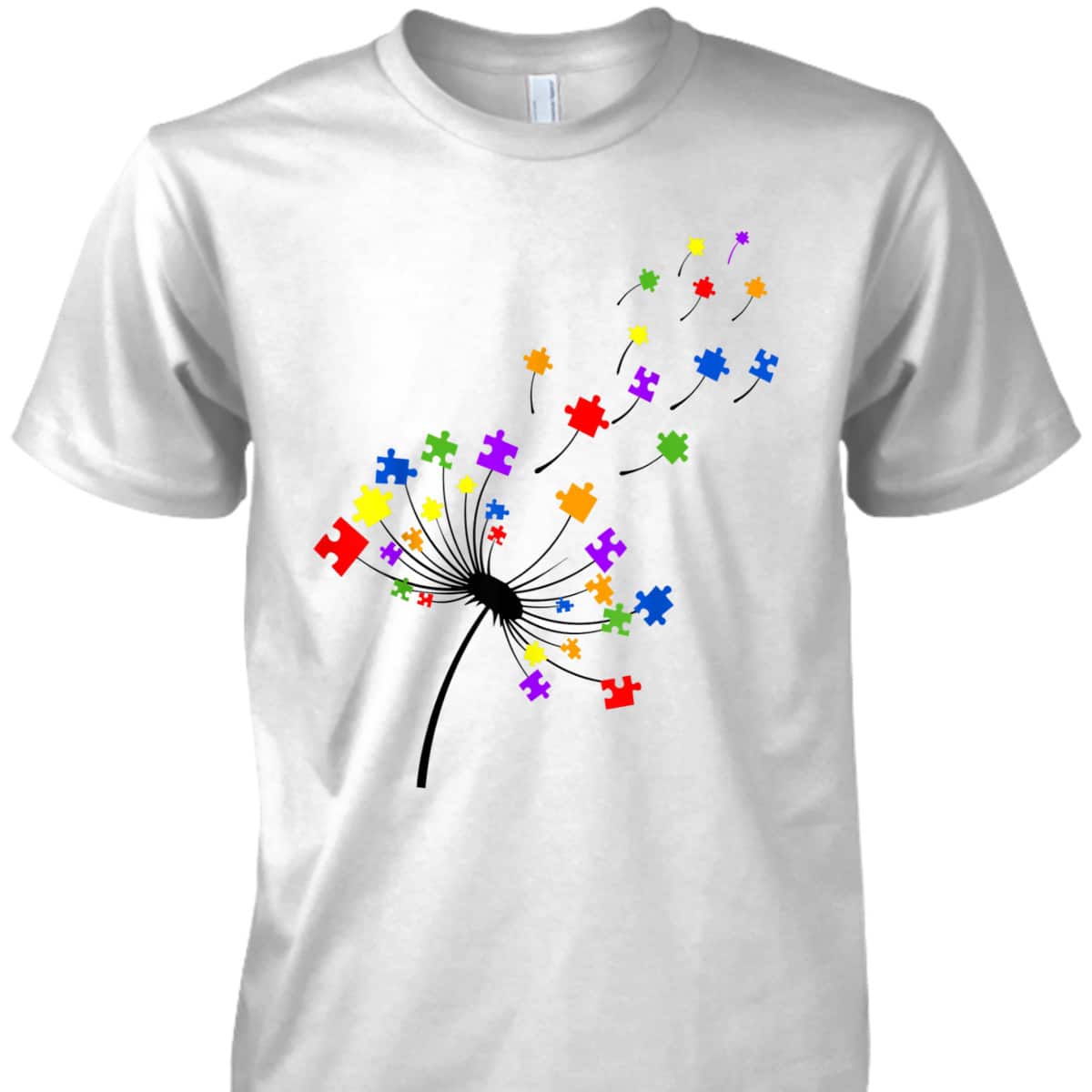 Dandelion Puzzle Piece Autism Awareness Flower Boys Girls T-Shirt Dandelion Puzzle Piece Autism Awareness Flower Boys Girls T-Shirt