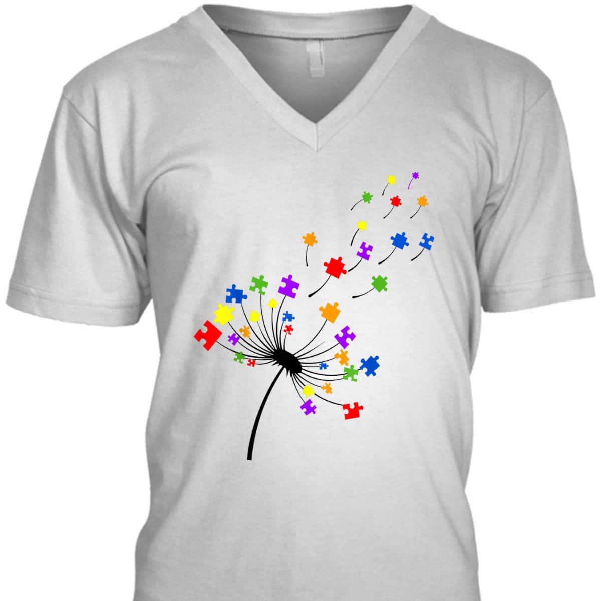 Dandelion Puzzle Piece Autism Awareness Flower Boys Girls T-Shirt Dandelion Puzzle Piece Autism Awareness Flower Boys Girls T-Shirt