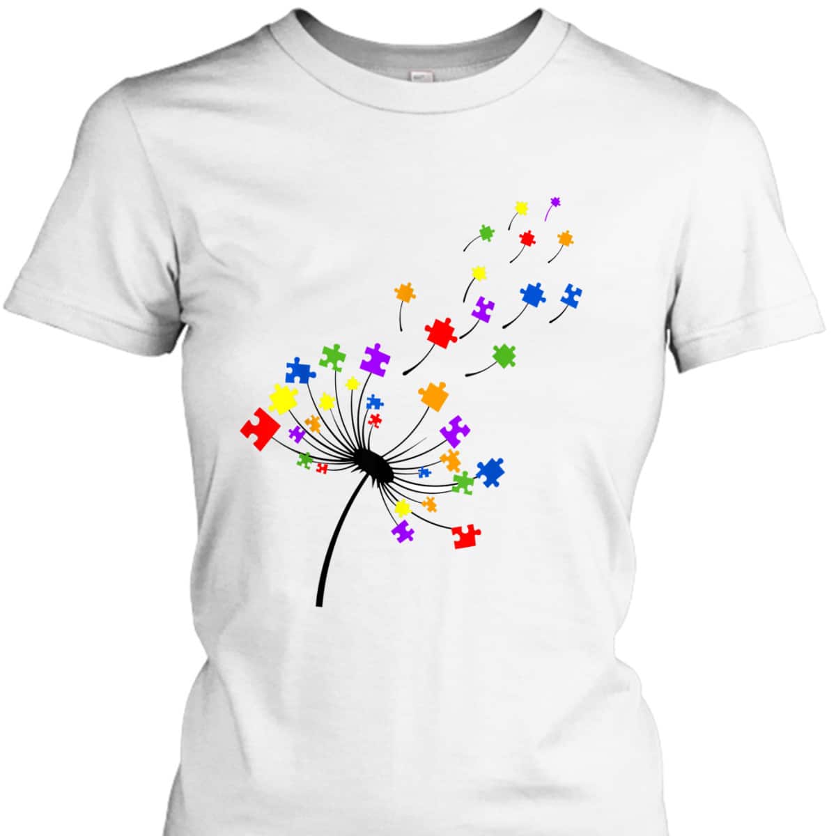 Dandelion Puzzle Piece Autism Awareness Flower Boys Girls T-Shirt Dandelion Puzzle Piece Autism Awareness Flower Boys Girls T-Shirt