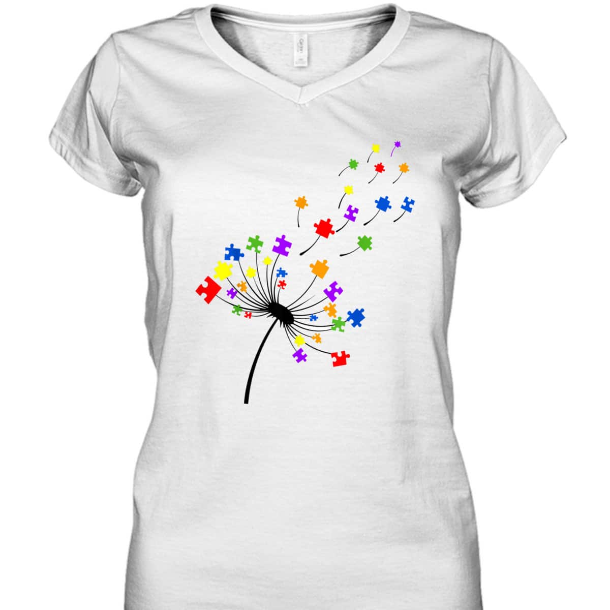 Dandelion Puzzle Piece Autism Awareness Flower Boys Girls T-Shirt Dandelion Puzzle Piece Autism Awareness Flower Boys Girls T-Shirt
