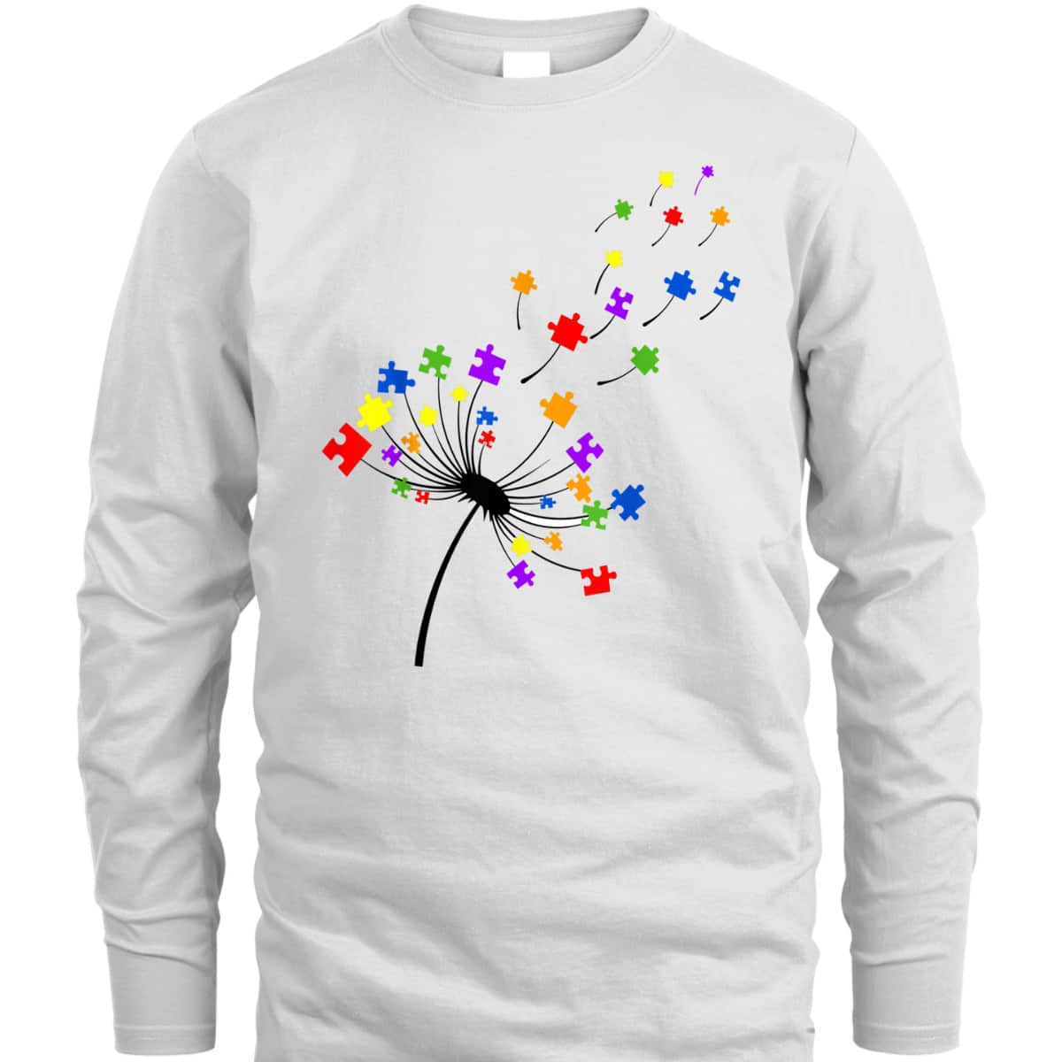 Dandelion Puzzle Piece Autism Awareness Flower Boys Girls T-Shirt Dandelion Puzzle Piece Autism Awareness Flower Boys Girls T-Shirt