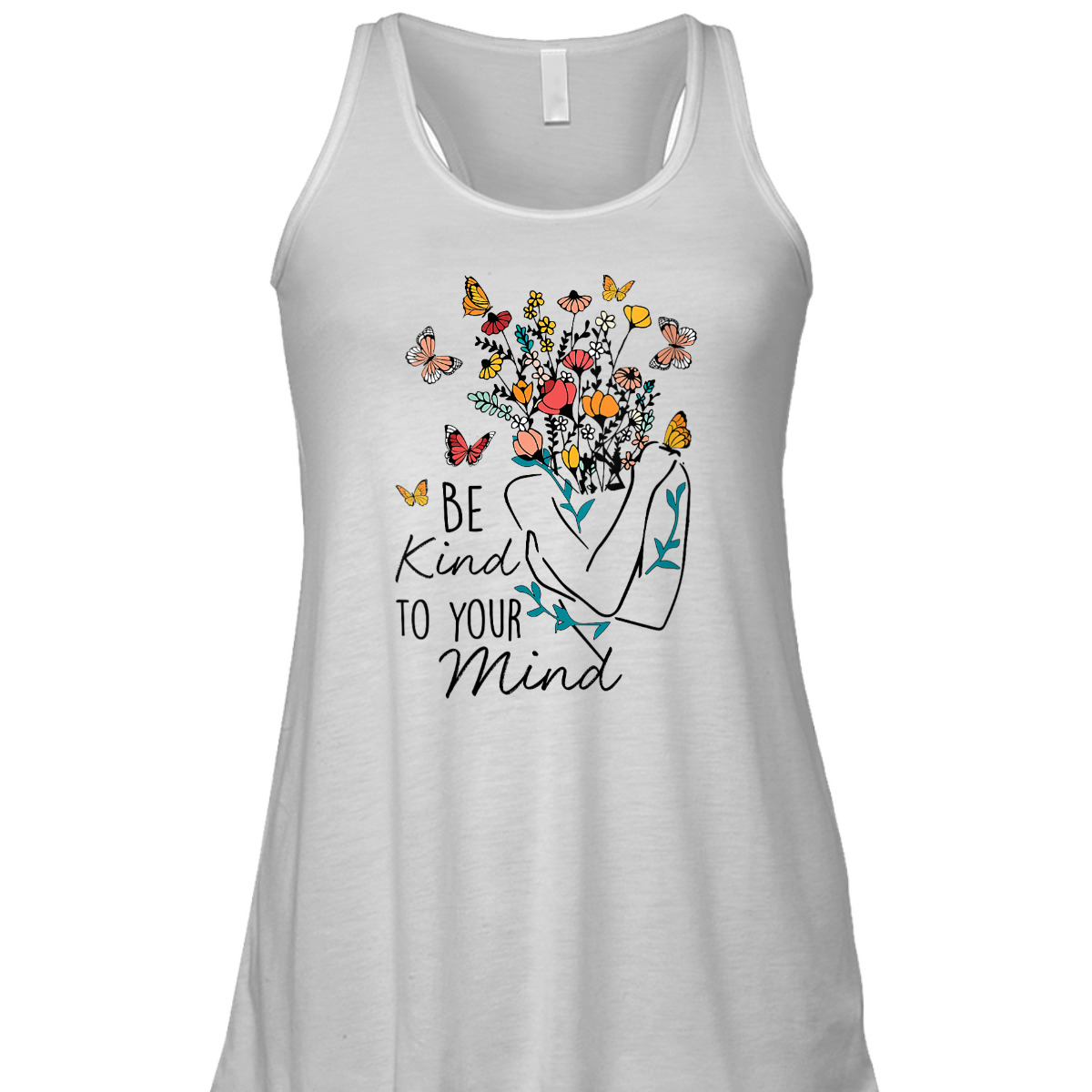 Womens Women Be Kind To Your Mind Flower Mental Health Awareness T-Shirt