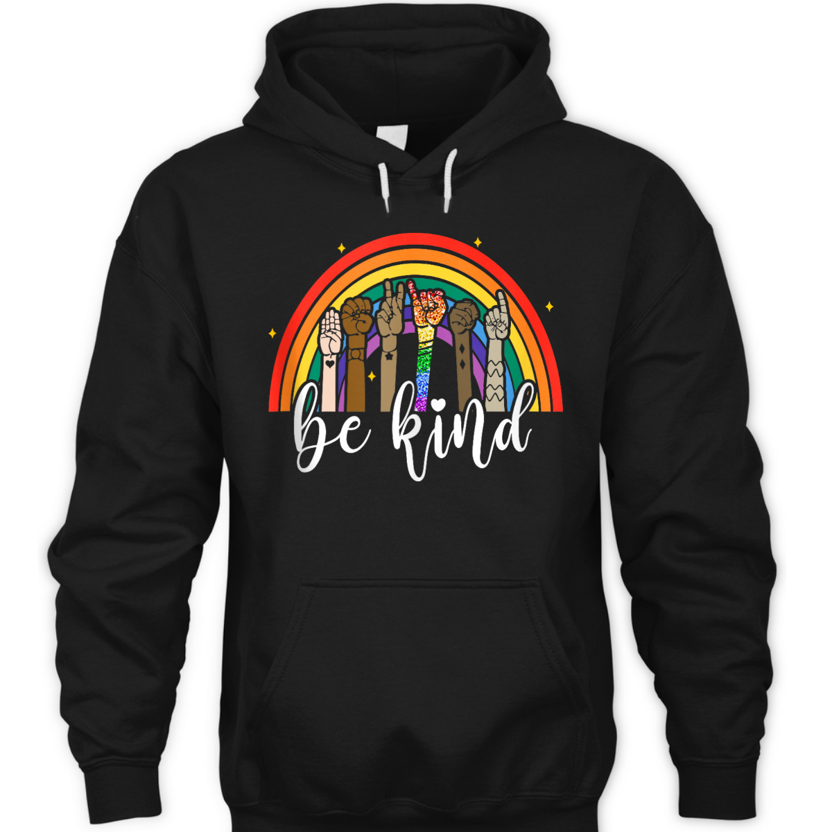 Be Kind Rainbow Sign Language Hand LGBT Gay Les Pride ASL T-Shirt
