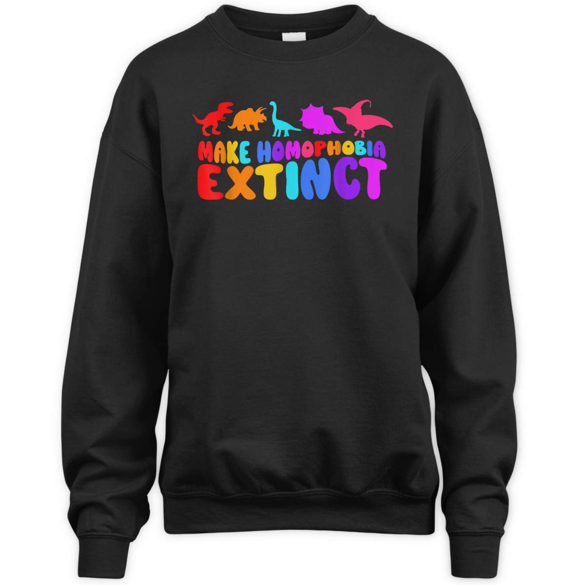 Make Homophobia Extinct LGBT Pride Equality Rainbow Dinosaur T-Shirt