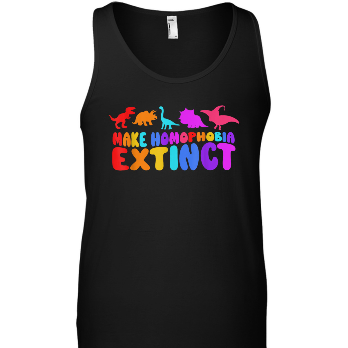 Make Homophobia Extinct LGBT Pride Equality Rainbow Dinosaur T-Shirt
