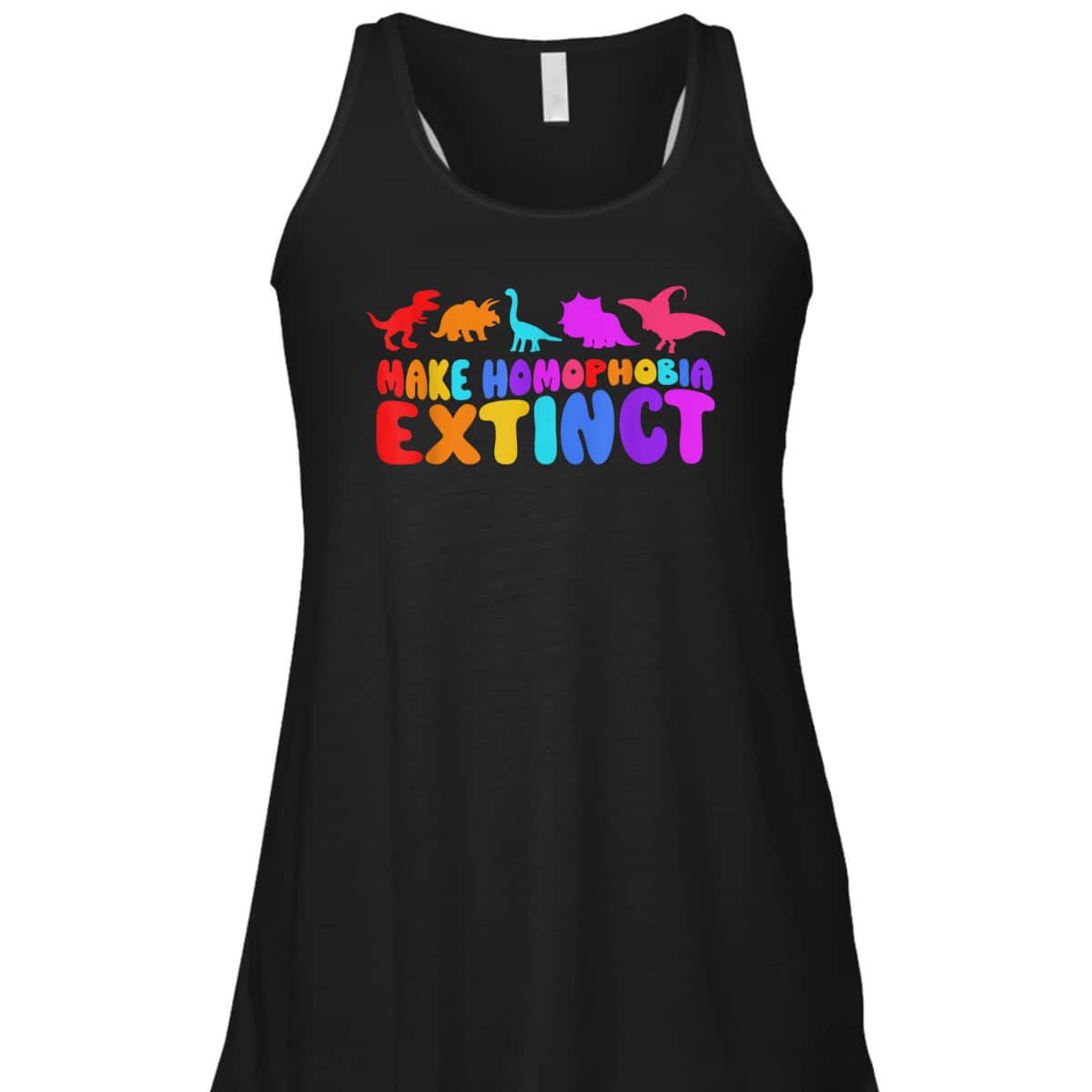 Make Homophobia Extinct LGBT Pride Equality Rainbow Dinosaur T-Shirt