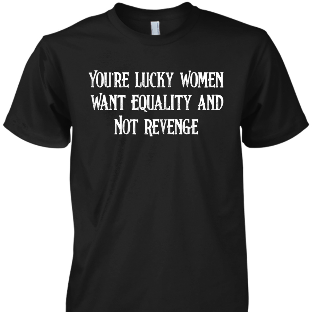 Womens Cool You're Lucky Women Want Equality Not Revenge T-Shirt Womens Cool You're Lucky Women Want Equality Not Revenge T-Shirt