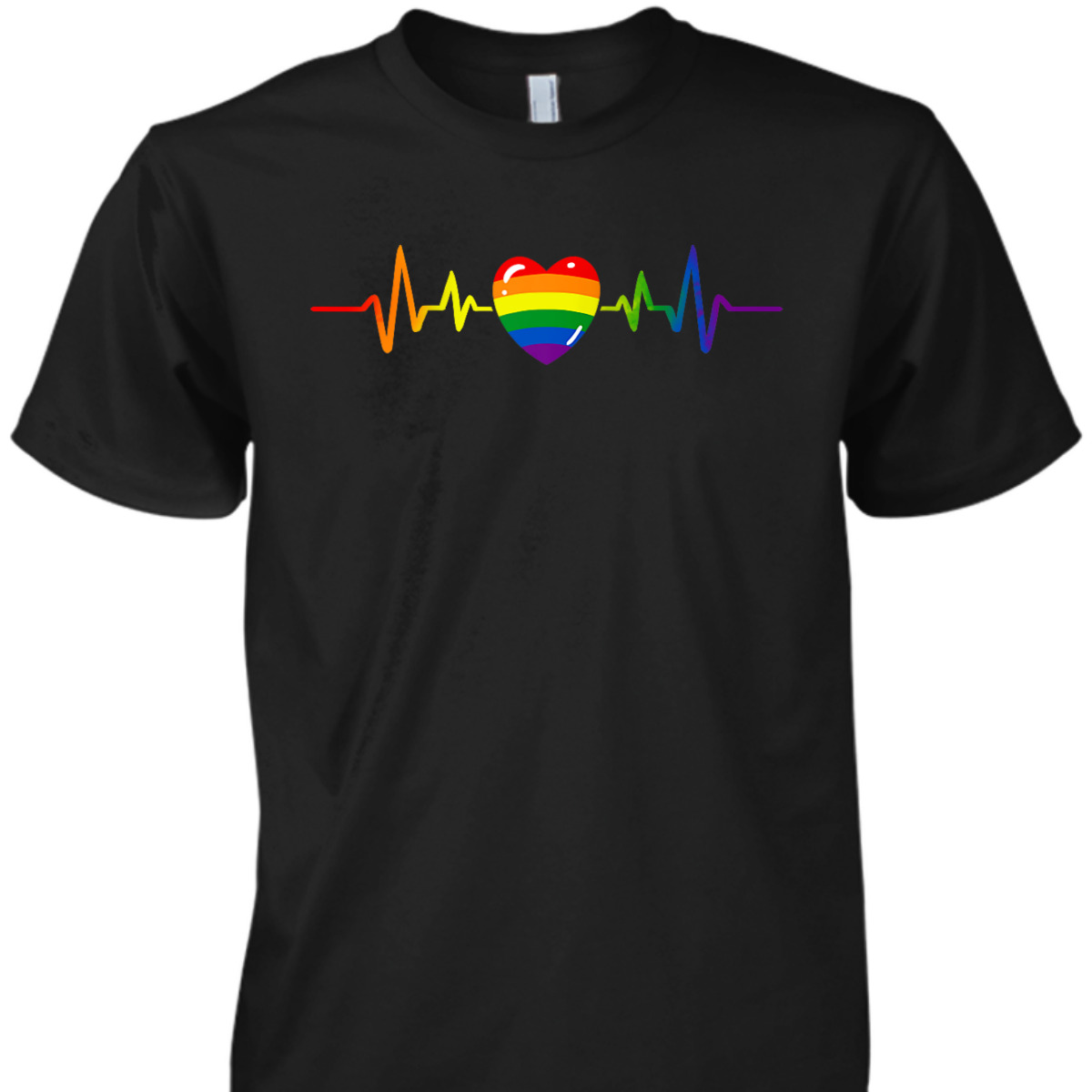Gay Pride Rainbow Heartbeat LGBTQ Month Gender Equality T-Shirt Gay Pride Rainbow Heartbeat LGBTQ Month Gender Equality T-Shirt