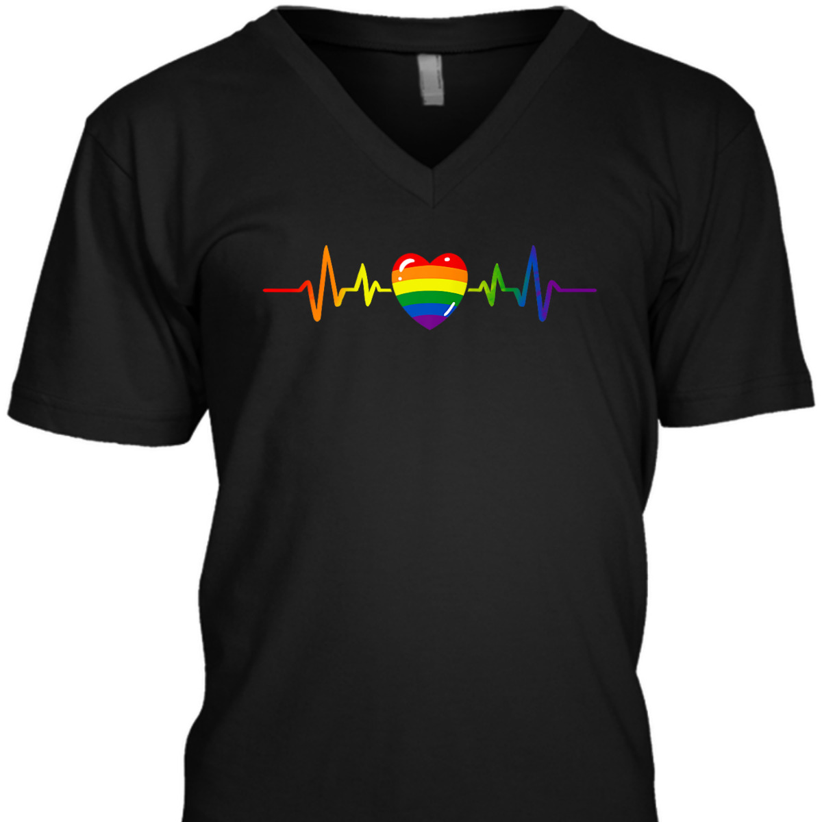 Gay Pride Rainbow Heartbeat LGBTQ Month Gender Equality T-Shirt Gay Pride Rainbow Heartbeat LGBTQ Month Gender Equality T-Shirt