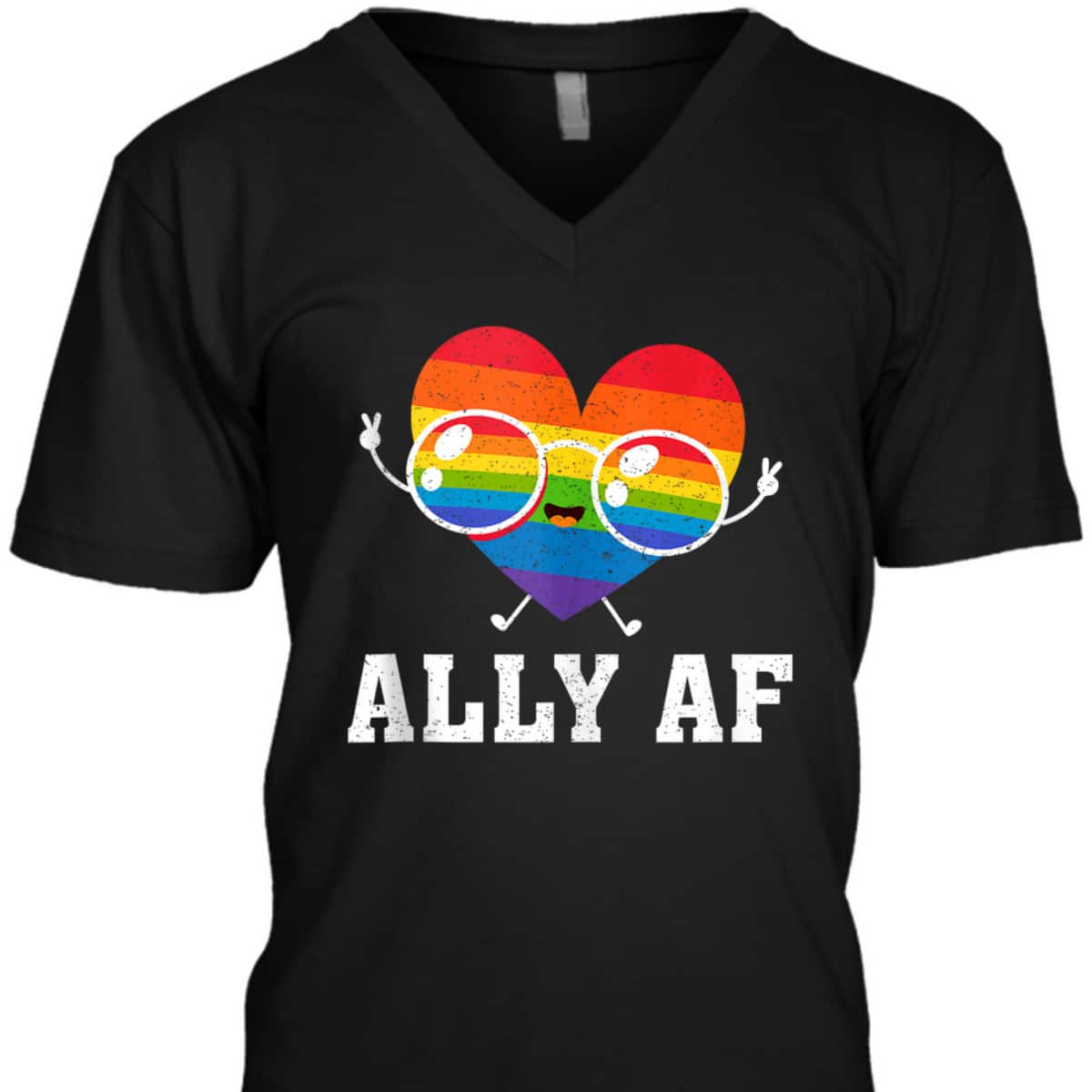 Ally AF Heart Rainbow Lesbian Love Equality Gay Pride Month T-Shirt Ally AF Heart Rainbow Lesbian Love Equality Gay Pride Month T-Shirt