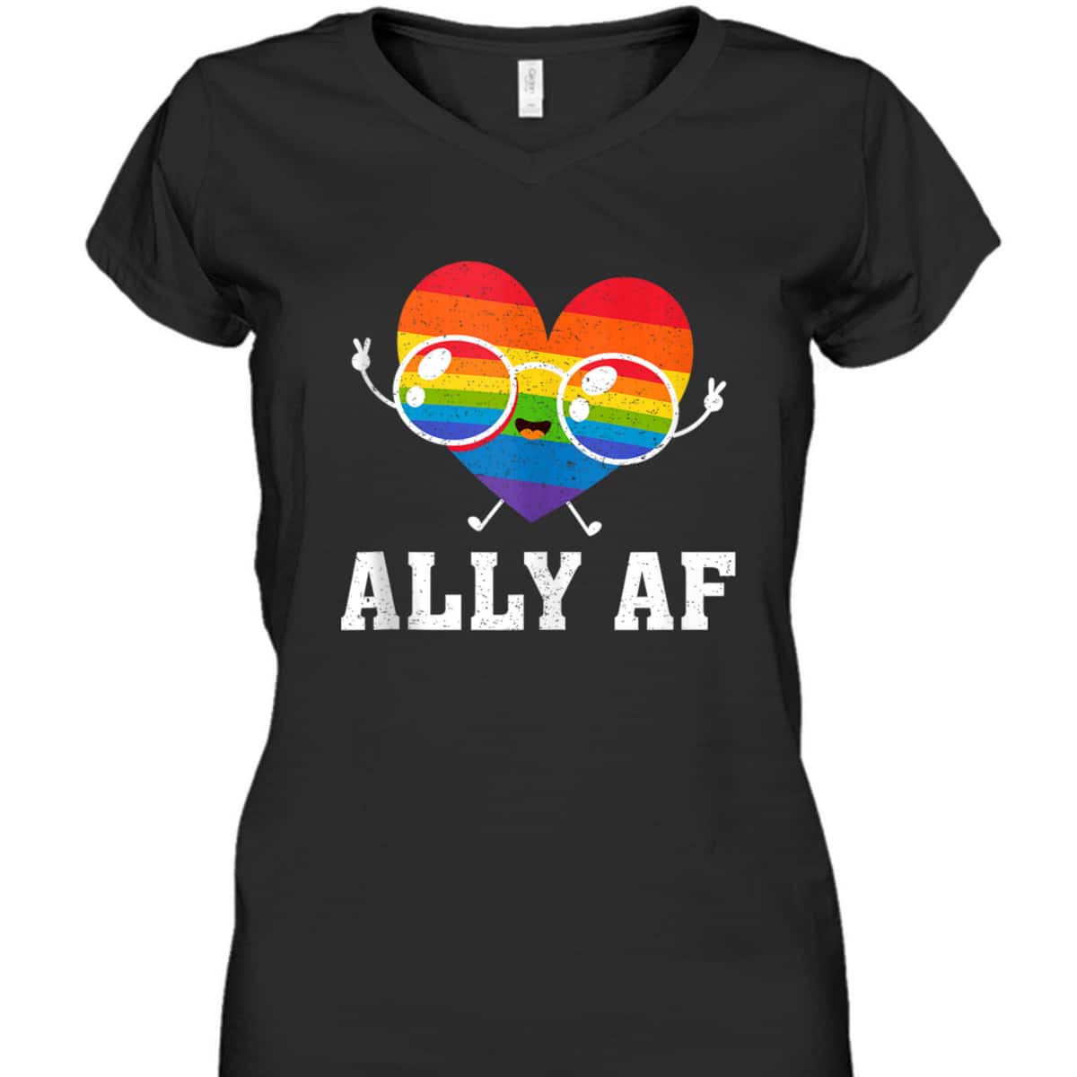 Ally AF Heart Rainbow Lesbian Love Equality Gay Pride Month T-Shirt Ally AF Heart Rainbow Lesbian Love Equality Gay Pride Month T-Shirt