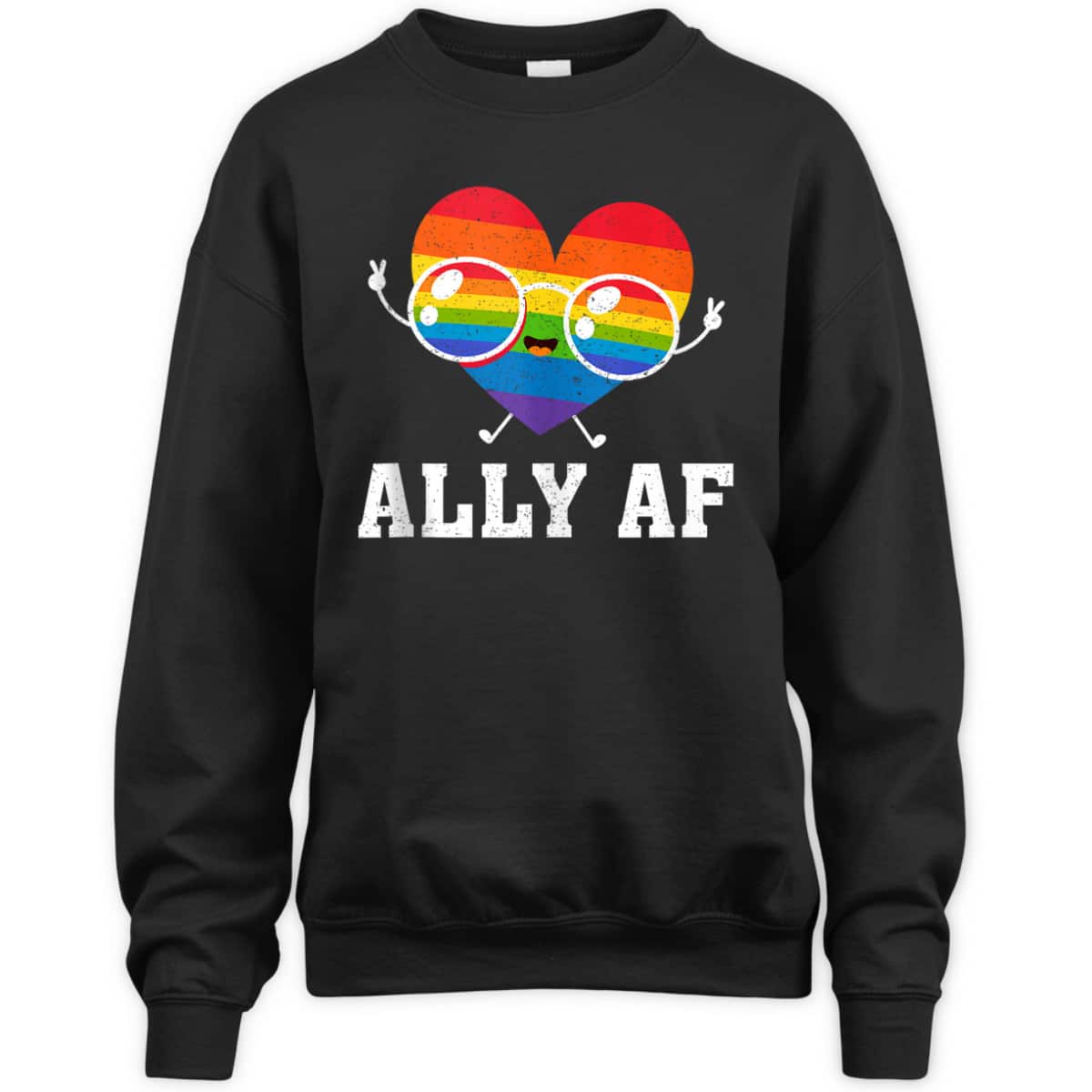 Ally AF Heart Rainbow Lesbian Love Equality Gay Pride Month T-Shirt Ally AF Heart Rainbow Lesbian Love Equality Gay Pride Month T-Shirt