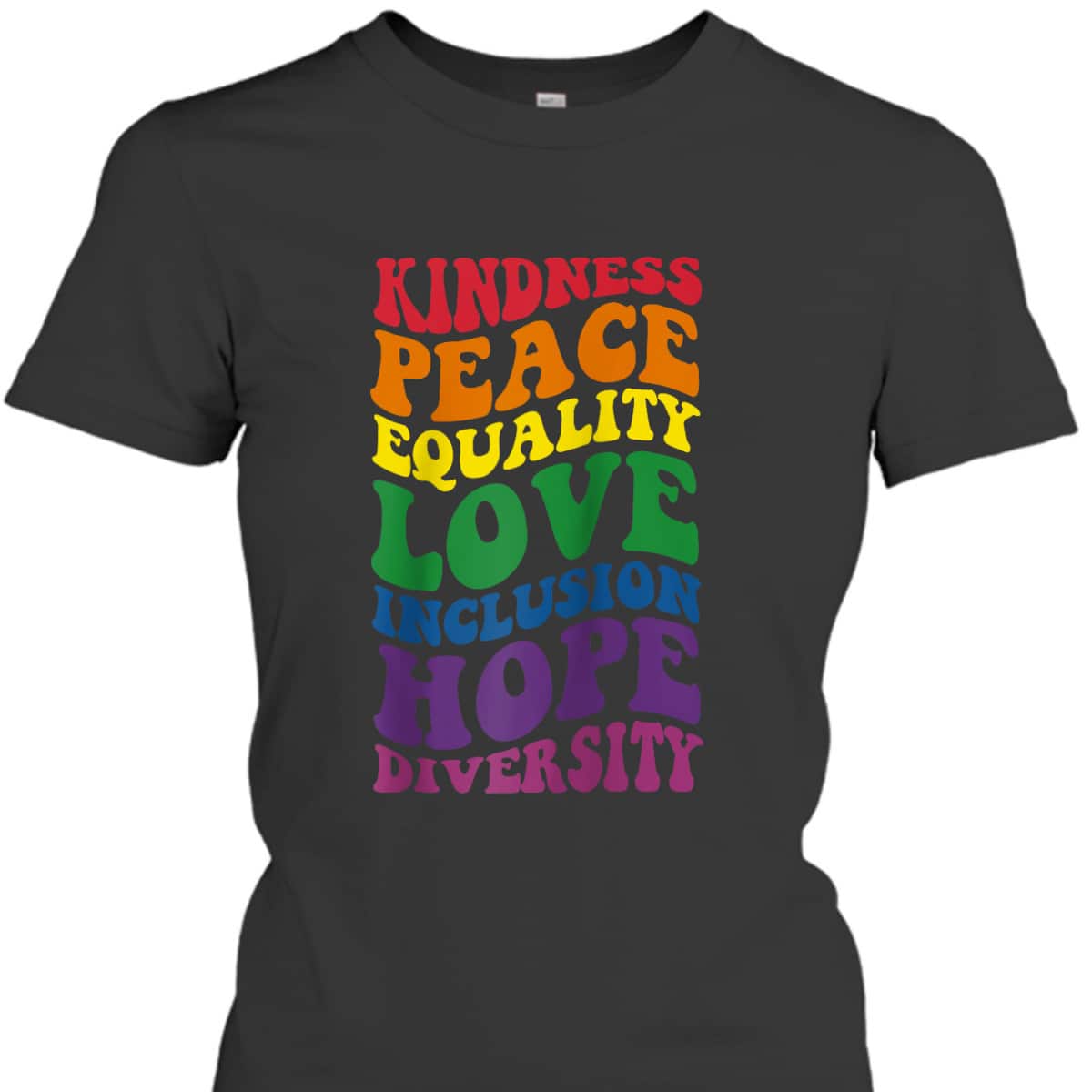 Groovy Kindness Peace Equality Rainbow Flag LGBTQ Ally Pride T-Shirt Groovy Kindness Peace Equality Rainbow Flag LGBTQ Ally Pride T-Shirt