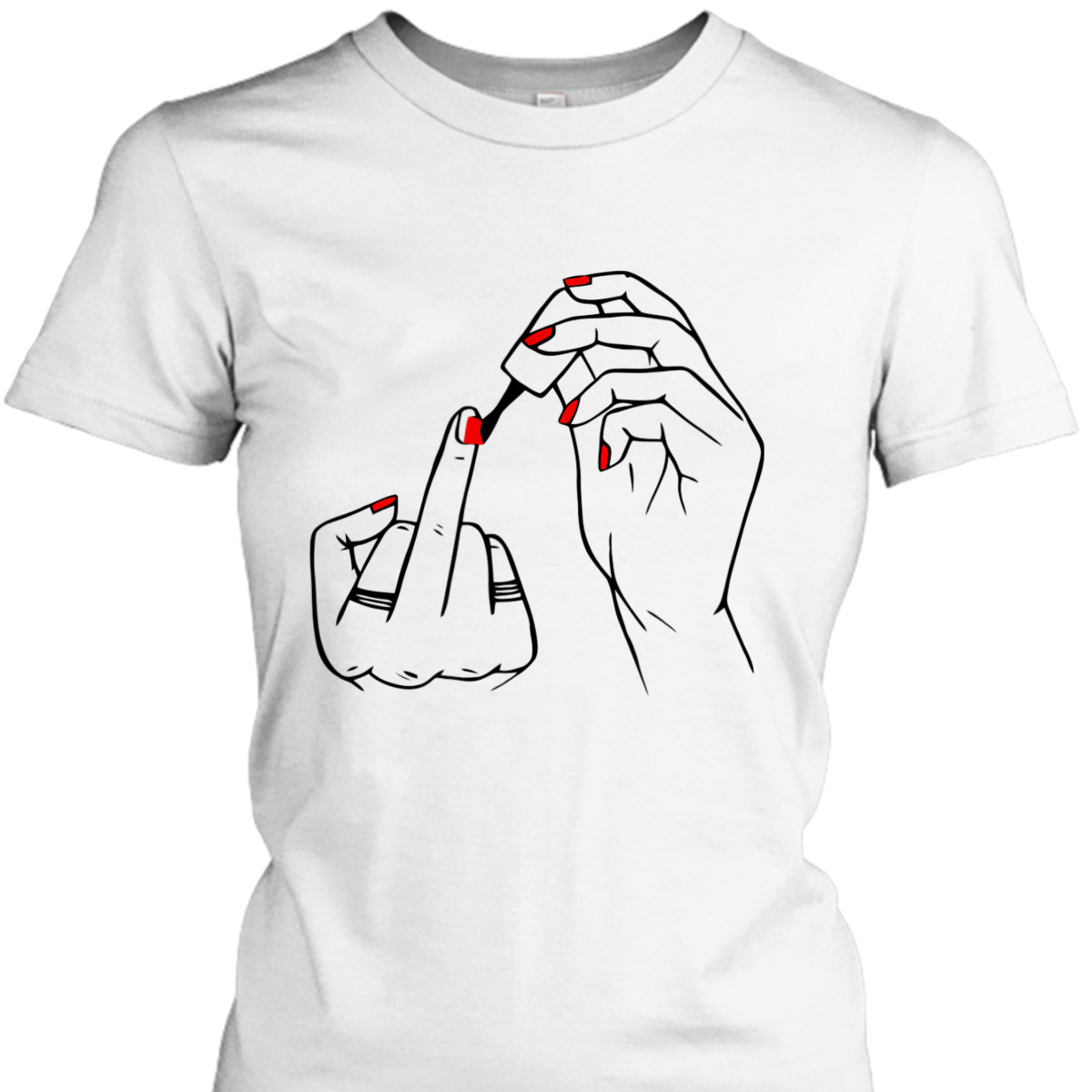 Women Hand Red Nail Polish Equality Equal Rights Feminism T-Shirt