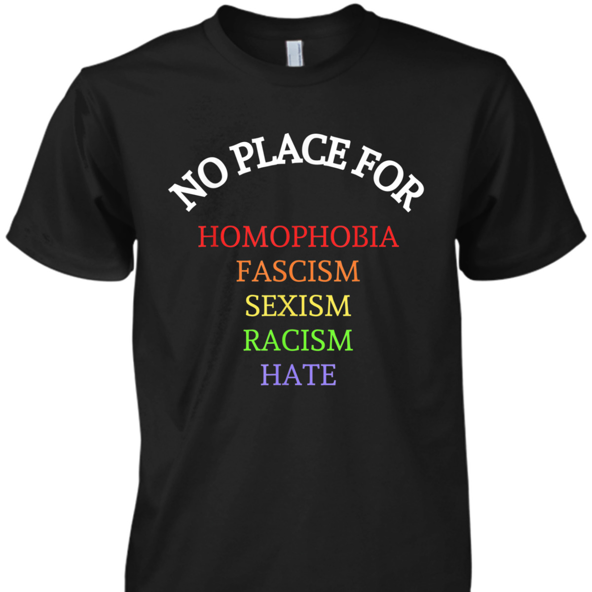 Equality No Place For Homophobia Fascism Racism Sexism Hate T-Shirt Equality No Place For Homophobia Fascism Racism Sexism Hate T-Shirt