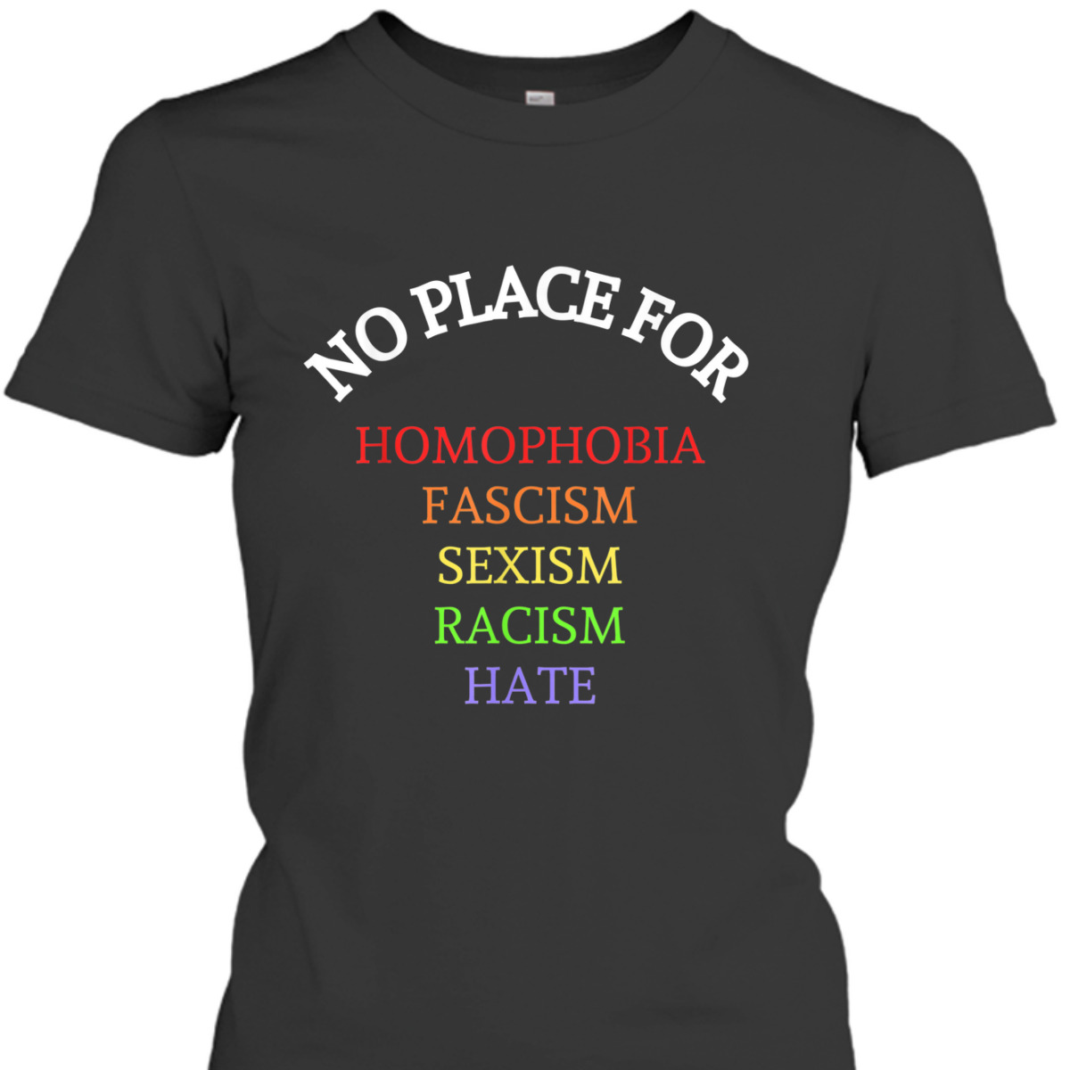 Equality No Place For Homophobia Fascism Racism Sexism Hate T-Shirt