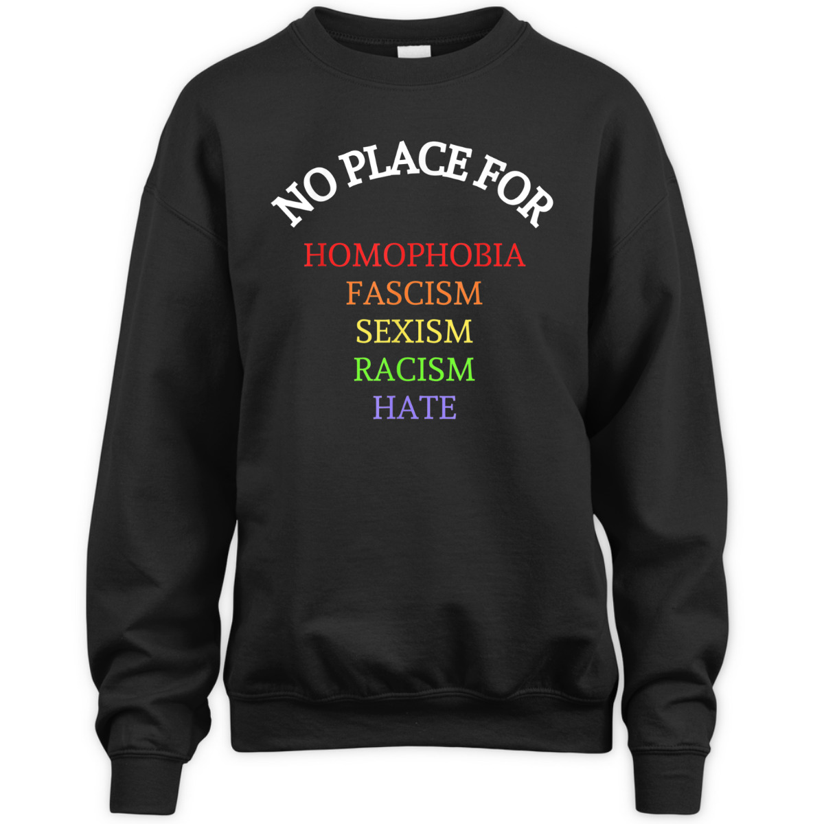 Equality No Place For Homophobia Fascism Racism Sexism Hate T-Shirt Equality No Place For Homophobia Fascism Racism Sexism Hate T-Shirt