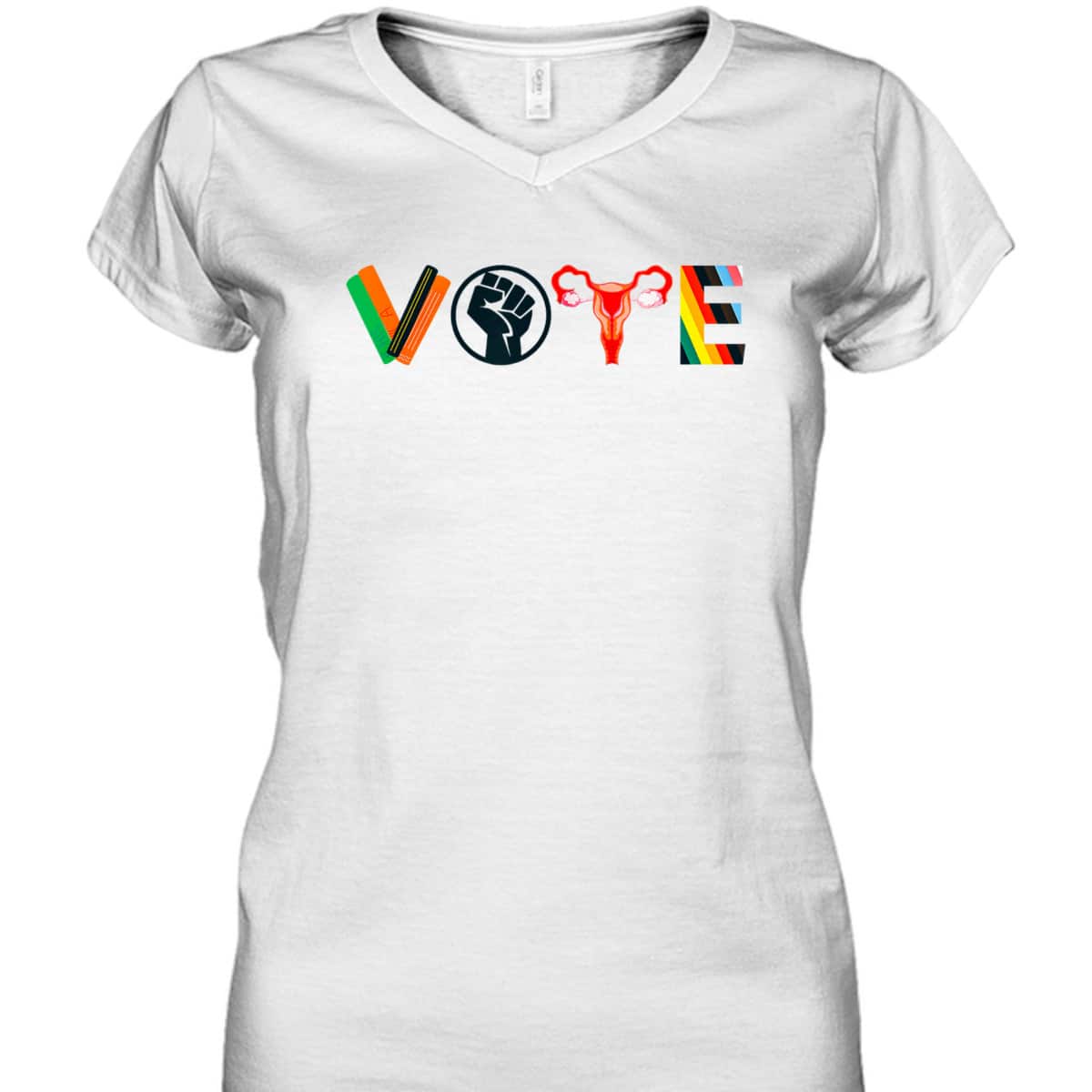 Vote Book Fist Uterus Politics Feminist Empower T-Shirt Vote Book Fist Uterus Politics Feminist Empower T-Shirt