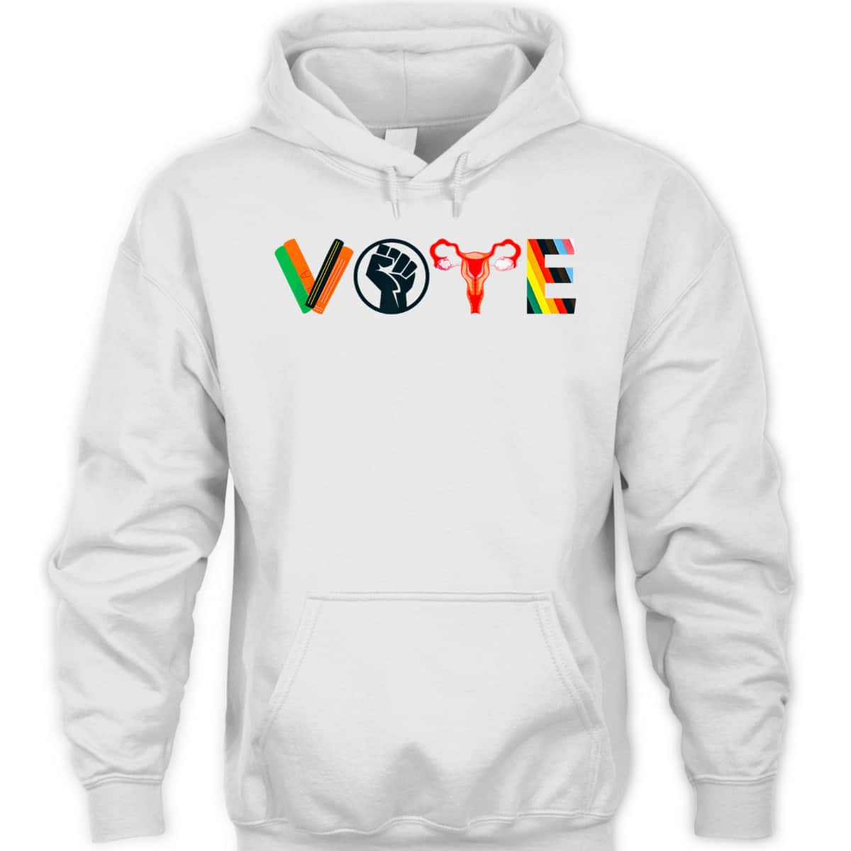 Vote Book Fist Uterus Politics Feminist Empower T-Shirt Vote Book Fist Uterus Politics Feminist Empower T-Shirt