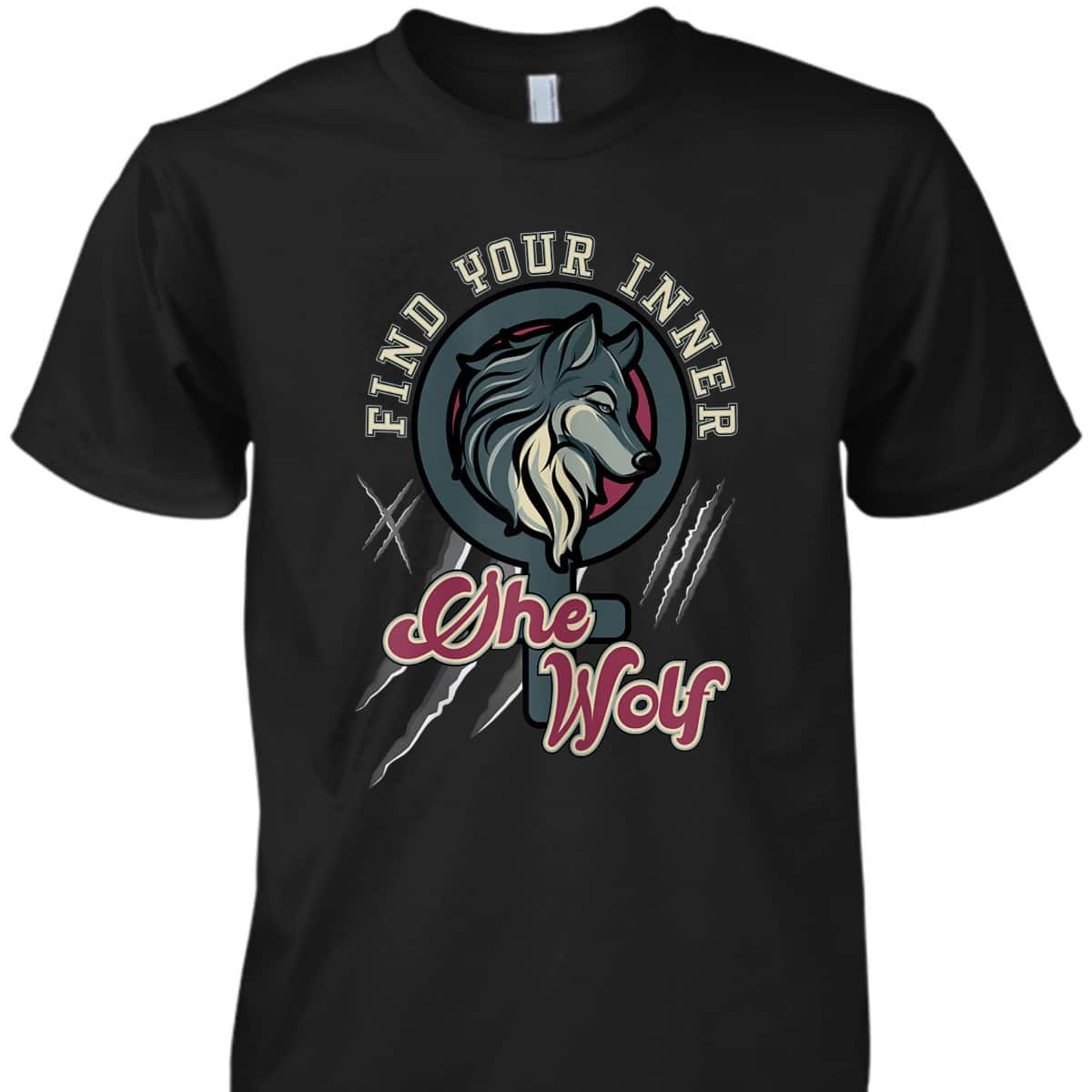 Womens Find Your Inner She Wolf Feminist Strong Female Graphic T-Shirt Womens Find Your Inner She Wolf Feminist Strong Female Graphic T-Shirt
