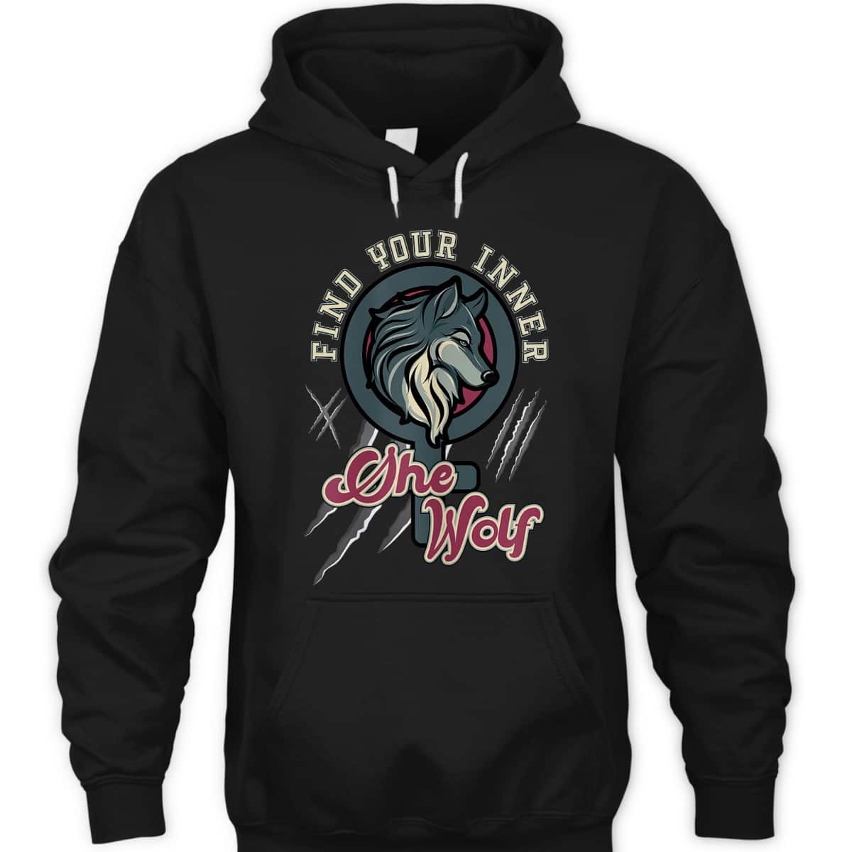 Womens Find Your Inner She Wolf Feminist Strong Female Graphic T-Shirt