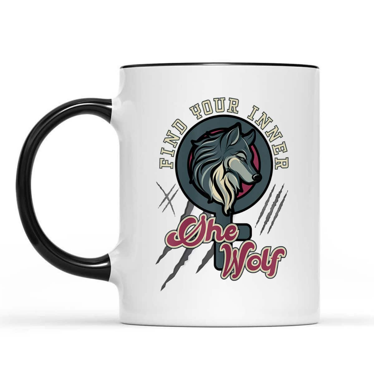 Womens Find Your Inner She Wolf Feminist Strong Female Graphic T-Shirt