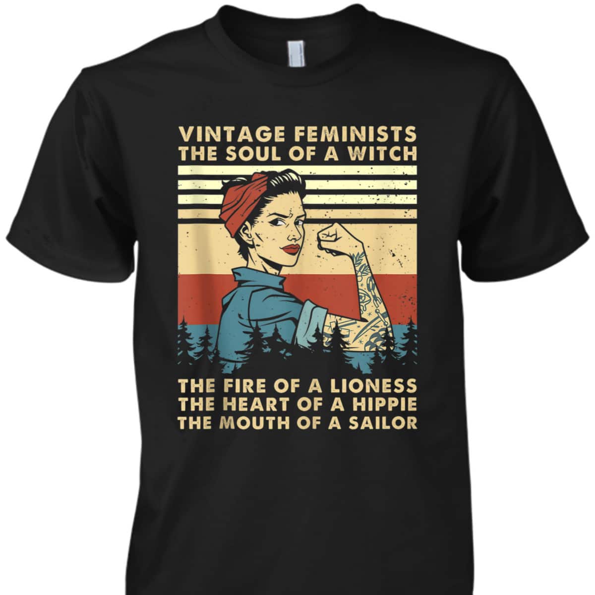 Vintage Feminist Soul Of A Witch The Heart Of A Hippie T-Shirt