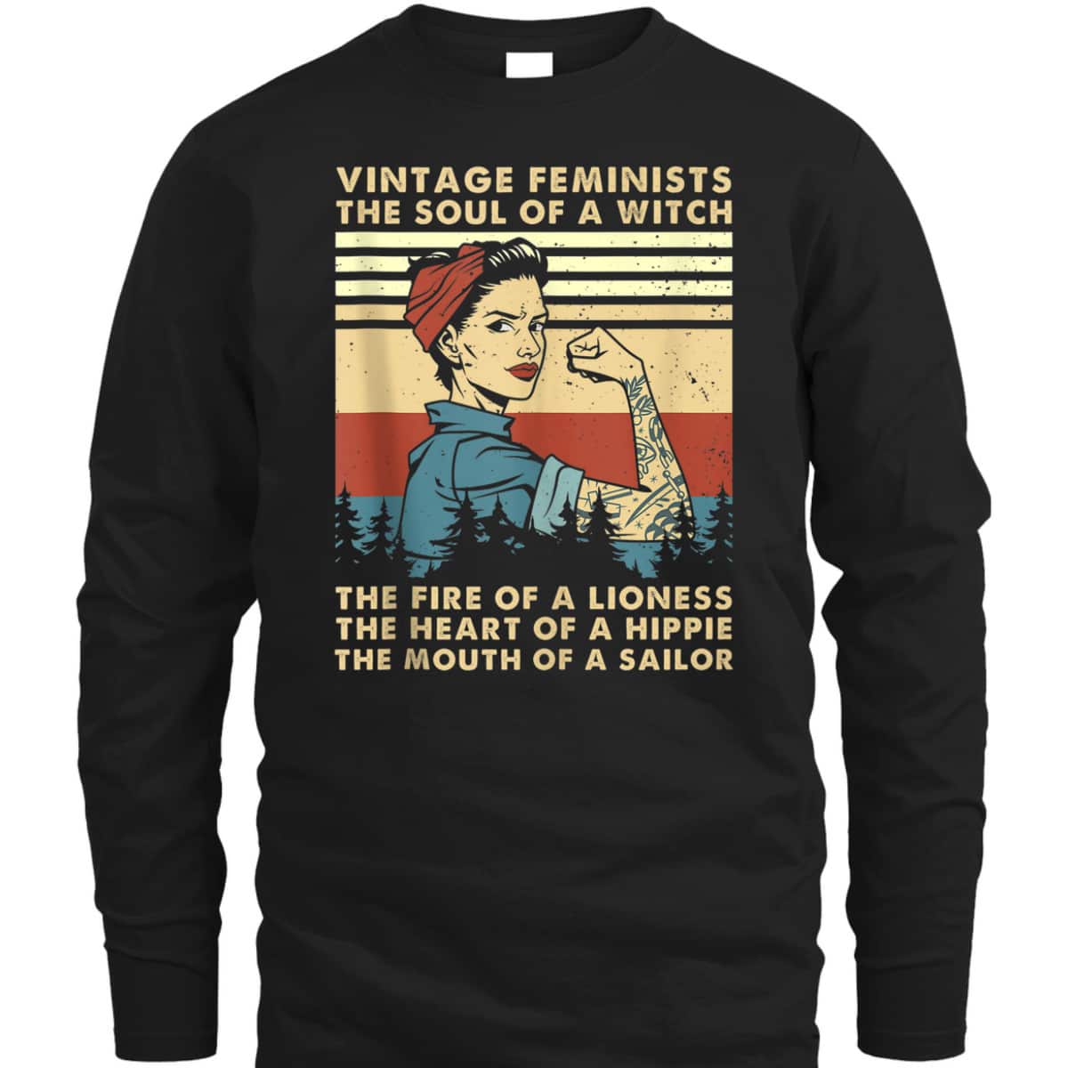 Vintage Feminist Soul Of A Witch The Heart Of A Hippie T-Shirt