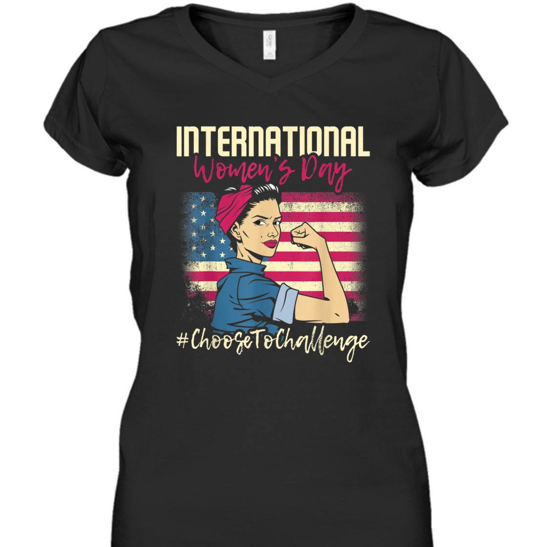 Strong Women Rosie The Riveter International Women's Day Choose To Challenge T-Shirt
