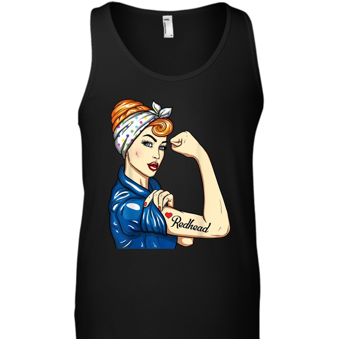 Strong Women Redhead Rosie The Riveter T-Shirt Strong Women Redhead Rosie The Riveter T-Shirt