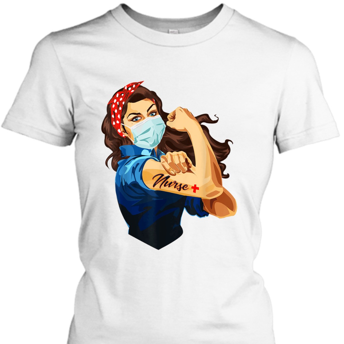 Strong Women Nurse Rosie The Riveter T-Shirt Strong Women Nurse Rosie The Riveter T-Shirt