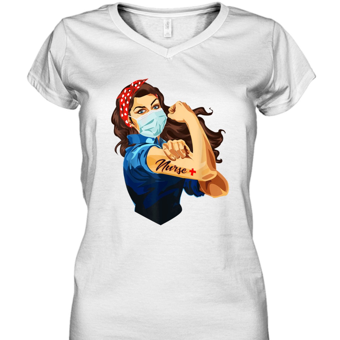 Strong Women Nurse Rosie The Riveter T-Shirt Strong Women Nurse Rosie The Riveter T-Shirt